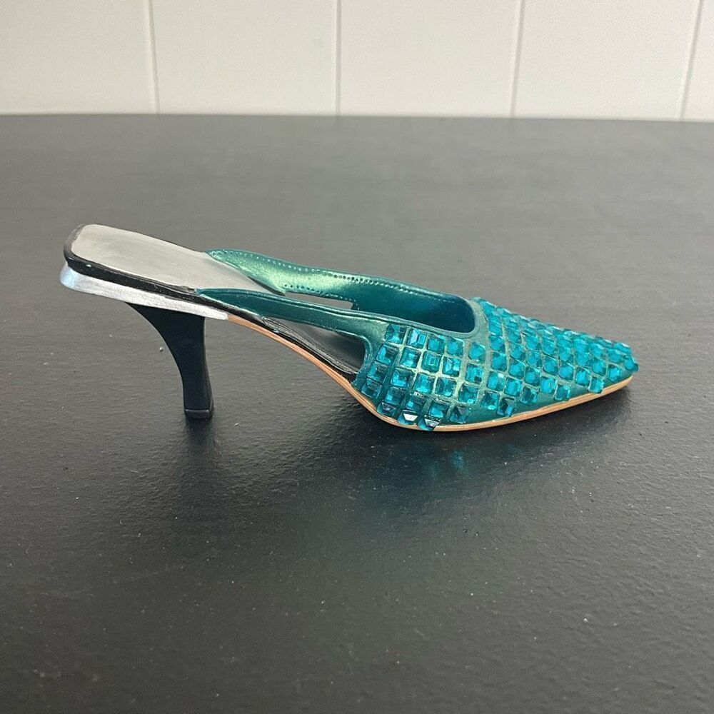 Just the Right Shoe by Raine Midori Turquoise Blue Gemstones Slingback #25108